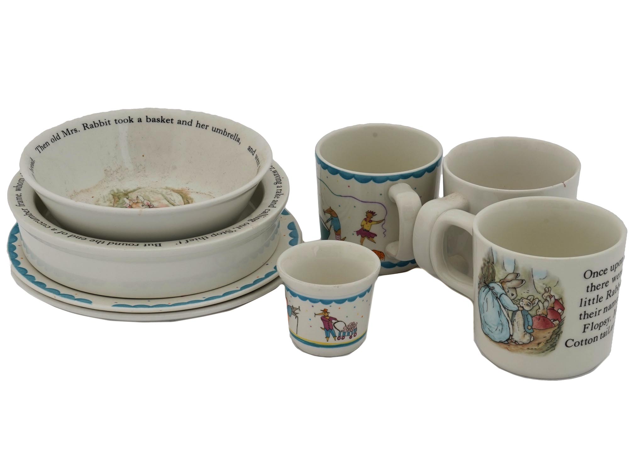 ENGLISH WEDGWOOD PORCELAIN KIDS SERVER WARES SET PIC-0